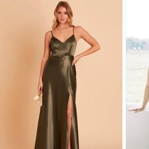 Birdy Grey Satin Olive Green Dress